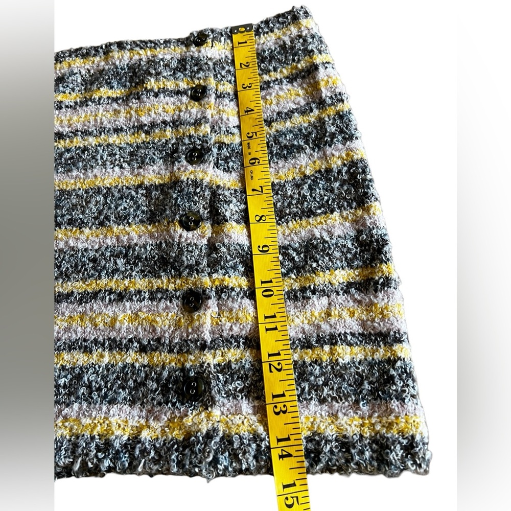 URBAN OUTFITTERS Aster Striped Fuzzy Knit Button Front Mini Skirt SZ XS Stretch - Picture 5 of 9
